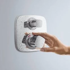 Hansgrohe Ecostat E Square Complete Shower Set with Croma Select E Shower Slider Rail Kit -Showers Shop 88101000 D5 460