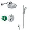 Hansgrohe Ecostat S Round Complete Shower Set with Croma Select S Shower Slider Rail Kit -Showers Shop 88101001 prod