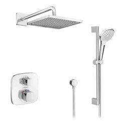 Hansgrohe Ecostat E Square Complete Shower Set with Shower Slider Rail Kit -Showers Shop 88102001 n d4 460