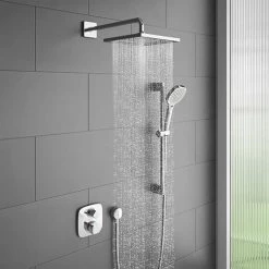 Hansgrohe Ecostat E Square Complete Shower Set with Shower Slider Rail Kit