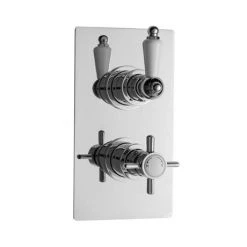 Hudson Reed Beaumont Twin Concealed Thermostatic Valve w/ 8" Apron Fixed Head -Showers Shop A3050 A3286 d2 375