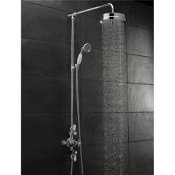 Hudson Reed Triple Exposed Thermostatic Shower Valve w/ Luxury Rigid Riser Kit -Showers Shop A3089E A3606 nw d2 375