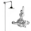 Hudson Reed Traditional Twin Valve with Rigid Riser Kit & Shower Rose - Chrome -Showers Shop A3099 A3600 p