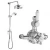 Hudson Reed Twin Shower Valve with Victorian Grand Rigid Riser Kit - Chrome -Showers Shop A3099 AM312 p