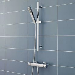 Showers Shop 19 Hudson Reed Quadro Thermostatic Bar Valve with Kubix Slide Rail Kit - Chrome