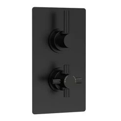 Hudson Reed Tec Pura Twin Concealed Thermostatic Shower Valve - Matt Black - A4003V
