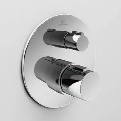 Ideal Standard Ceratherm T100 Chrome Built-In Thermostatic 1 Outlet Round Shower Mixer + Easybox -Showers Shop A5813AA A1000NU D3 460