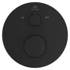 Ideal Standard Silk Black Ceratherm T100 Built-In Thermostatic 2 Outlet Bath Shower Mixer -Showers Shop A5814XG D1 460