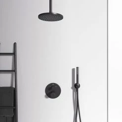 Ideal Standard Silk Black Ceratherm T100 Built-In Thermostatic 2 Outlet Bath Shower Mixer -Showers Shop A5814XG D2 460