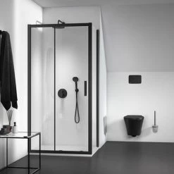 Ideal Standard Silk Black Ceratherm T100 Built-In Thermostatic 2 Outlet Bath Shower Mixer -Showers Shop A5814XG D3 460