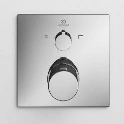 Ideal Standard Ceratherm T100 Chrome Built-In Thermostatic 2 Outlet Square Shower Mixer + Easybox -Showers Shop A7522AA A1000NU D3 460