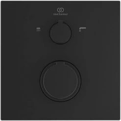 Ideal Standard Silk Black Ceratherm C100 Built-In Thermostatic 2 Outlet Bath Shower Mixer -Showers Shop A7522XG D1 460