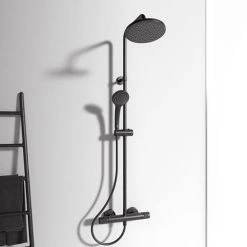 Ideal Standard Silk Black Ceratherm T25 Exposed Thermostatic Shower System - A7571XG -Showers Shop A7571XG D2 460