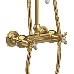 Hudson Reed Brushed Brass Thermostatic Shower Valve & Rigid Riser Kit - A8117 11 Hudson Reed Brushed Brass Thermostatic Shower Valve & Rigid Riser Kit - A8117 -Showers Shop A8117 D3 460