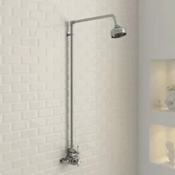 Ultra Traditional Exposed Thermostatic Shower Package with Twin Valve & Riser Kit -Showers Shop AG302A3170 D4 460
