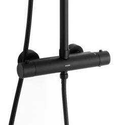 BagnoDesign Aquaeco Conrad Matt Black Thermostatic Shower Mixer -Showers Shop AQM CND T514 MB D3 460