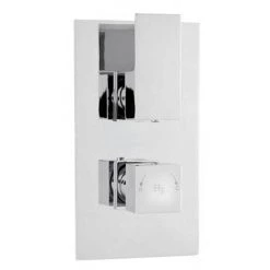 Hudson Reed Art Twin Concealed Thermostatic Shower Valve w/ Rectangular Slider Rail Kit -Showers Shop ART3210 A3167 n d2 375