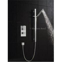 Hudson Reed Art Twin Concealed Thermostatic Shower Valve w/ Rectangular Slider Rail Kit