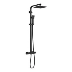 Arezzo Modern Square Thermostatic Shower - Matt Black -Showers Shop ARZ002 dv4 460