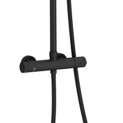 Arezzo Modern Round Thermostatic Shower - Matt Black -Showers Shop ARZ003 detail4 460
