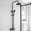 Arezzo Modern Round Thermostatic Shower - Matt Black -Showers Shop ARZ003 prod1