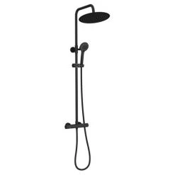 Arezzo Modern Round Thermostatic Shower (300mm Head - Matt Black) -Showers Shop ARZ03H d4 460