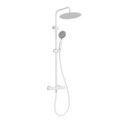 Arezzo Modern Round Thermostatic Shower (300mm Head - Matt White) -Showers Shop ARZ3MWH detail04 460