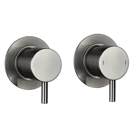 Arezzo Gunmetal Grey Concealed Individual Stop Tap + Thermostatic Control Valve with Wall Mounted Shower Head 6 Arezzo Gunmetal Grey Concealed Individual Stop Tap + Thermostatic Control Valve with Wall Mounted Shower Head - Image 4