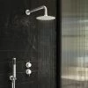 Arezzo Matt White Concealed Individual Diverter + Thermostatic Control Valve with Handset + Wall Mounted Shower Head -Showers Shop ARZMW ISV PK4 p