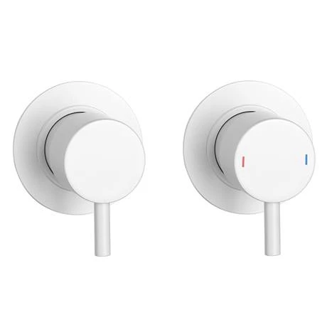 Arezzo Matt White Concealed Individual Diverter + Thermostatic Control Valve with Handset + Wall Mounted Shower Head 6 Arezzo Matt White Concealed Individual Diverter + Thermostatic Control Valve with Handset + Wall Mounted Shower Head - Image 4