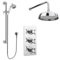 Astoria Traditional Concealed Shower Valve incl. 8" Head with Arm & Slider Rail -Showers Shop ATSV8HSR n d1 460