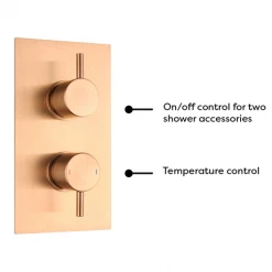 Arezzo Brushed Bronze Round Modern Twin Concealed Shower Valve with Diverter 9 Arezzo Brushed Bronze Round Modern Twin Concealed Shower Valve with Diverter -Showers Shop AVLVBRZ2 detail3 460