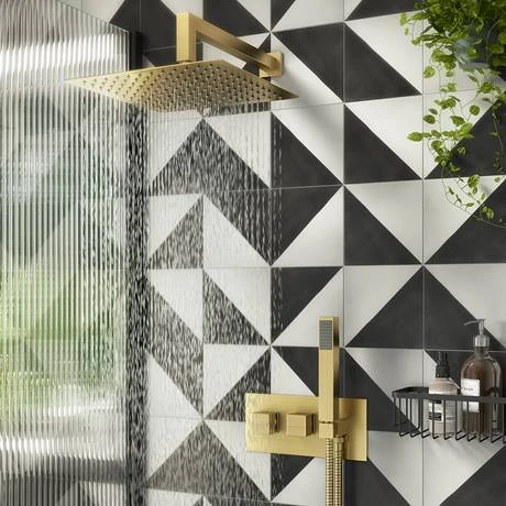 Arezzo Brushed Brass Square Concealed Thermostatic 2-Way Shower Valve with Handset 5 Arezzo Brushed Brass Square Concealed Thermostatic 2-Way Shower Valve with Handset - Image 3