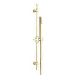 Arezzo Brushed Brass Modern Slide Rail Kit with Pencil Shower Handset