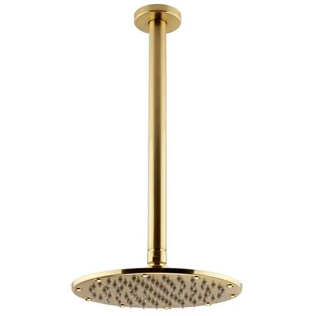 Arezzo Brushed Brass Round Thermostatic Shower Pack with Ceiling Mounted Head + Handset 5 Arezzo Brushed Brass Round Thermostatic Shower Pack with Ceiling Mounted Head + Handset - Image 3