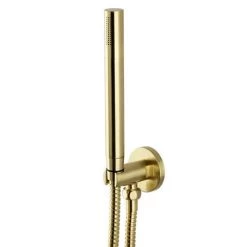 Arezzo Brushed Brass Round Thermostatic Shower Pack with Wall Mounted Head + Handset 10 Arezzo Brushed Brass Round Thermostatic Shower Pack with Wall Mounted Head + Handset -Showers Shop AZBBSPK4 d4 460