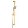 Arezzo Brushed Brass Square Modern Slide Rail Kit with Shower Handset -Showers Shop AZBBSQR l 670