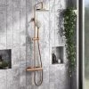 Arezzo Round Thermostatic Shower - Brushed Bronze 1 Arezzo Round Thermostatic Shower - Brushed Bronze -Showers Shop AZBRZRD3 p