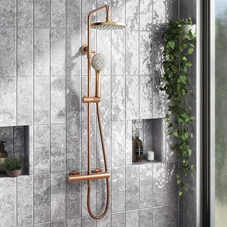 Arezzo Round Thermostatic Shower - Brushed Bronze 3 Arezzo Round Thermostatic Shower - Brushed Bronze