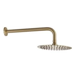 Arezzo Fluted Brushed Brass Round Thermostatic Shower Pack with Head + Handset -Showers Shop AZFR2BBPK d2a 460