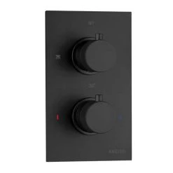 Arezzo Fluted Matt Black Round Shower Package with Concealed Valve + Head -Showers Shop AZFR2MBPK d2a 460