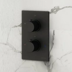 Arezzo Fluted Round Modern Twin Concealed Shower Valve - Matt Black 10 Arezzo Fluted Round Modern Twin Concealed Shower Valve - Matt Black -Showers Shop AZFRV1MB d4 460