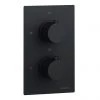 Arezzo Fluted Round Modern Twin Concealed Shower Valve - Matt Black -Showers Shop AZFRV1MB P1