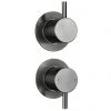 Arezzo Brushed Gunmetal Grey Concealed Individual Diverter + Thermostatic Control Shower Valve -Showers Shop AZGM39 n p