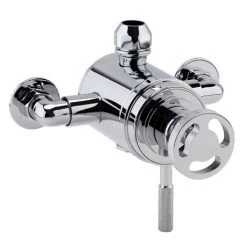 Arezzo Chrome Industrial Style Rigid Riser Kit with Diverter + Dual Exposed Shower Valve -Showers Shop AZISDUALERR d2 460