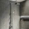 Arezzo Chrome Industrial Style Rigid Riser Kit with Diverter + Dual Exposed Shower Valve -Showers Shop AZISDUALERR p