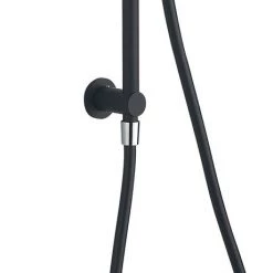 Arezzo Matt Black Slide Rail Kit w. Handset and Integrated Wall Outlet -Showers Shop AZMB8SRE d2 460