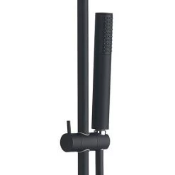 Arezzo Matt Black Slide Rail Kit w. Handset and Integrated Wall Outlet -Showers Shop AZMB8SRE d3 460