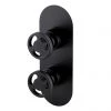 Arezzo Matt Black Industrial Style Round Modern Twin Concealed Shower Valve 1 Arezzo Matt Black Industrial Style Round Modern Twin Concealed Shower Valve -Showers Shop AZMBIV1 p