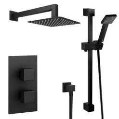 Arezzo Matt Black Square Thermostatic Shower Pack incl. Wall Mounted Head + Slider Rail Kit 13 Arezzo Matt Black Square Thermostatic Shower Pack incl. Wall Mounted Head + Slider Rail Kit -Showers Shop AZMBPK5 n d1 460
